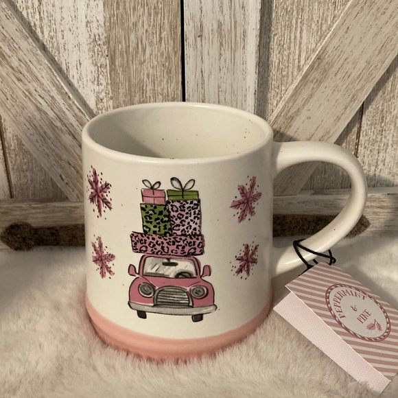 Peppermint & Pine Pink Car Christmas Mug - Picture 1 of 7